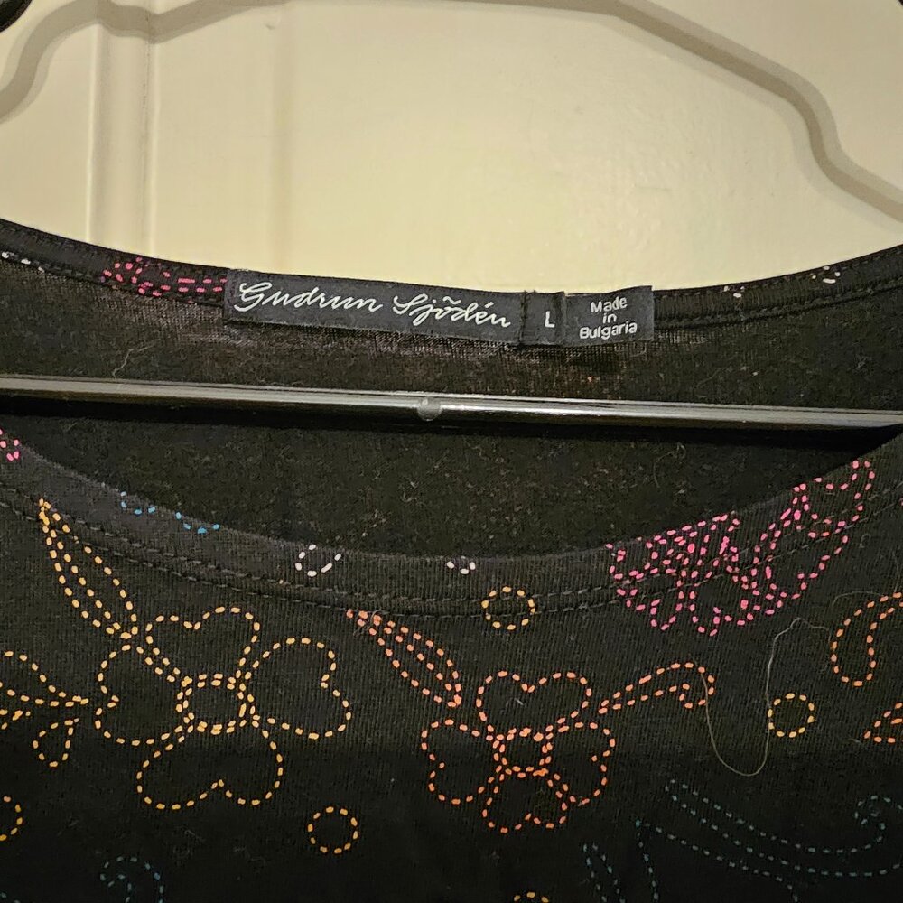 Gudrun Sjoden black floral tunic